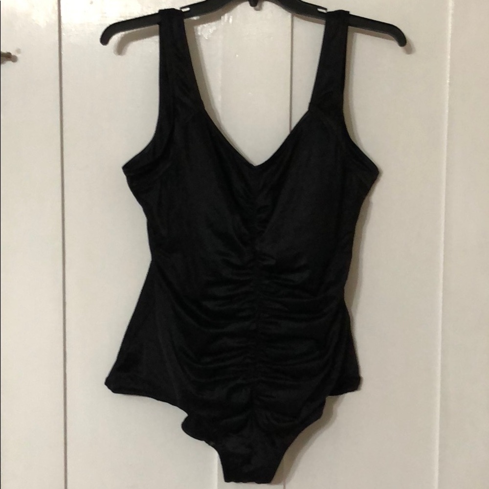 Black Ruched One Piece Bathing Suit!!